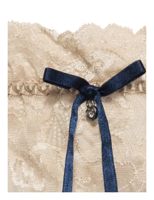 Телесная кружевная подвязка Sielei 1980 Cipria/Blu - фото №2