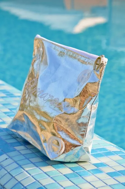 Пляжная серебристая косметичка Amarea Borsa Silver - фото №2