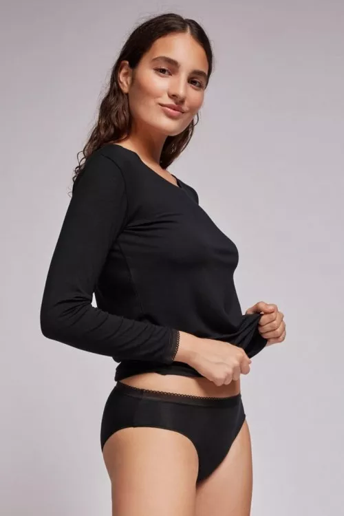 Черная кофта с длинным рукавом Gisela 0123 black - фото №2